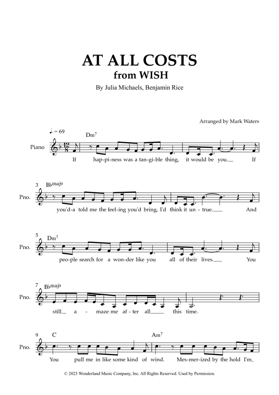 At All Costs At All Costs Piano scores gallery preview page 1