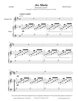 Bach-Gounod: Ave Maria, Schwencke version for Soprano Sax & Piano