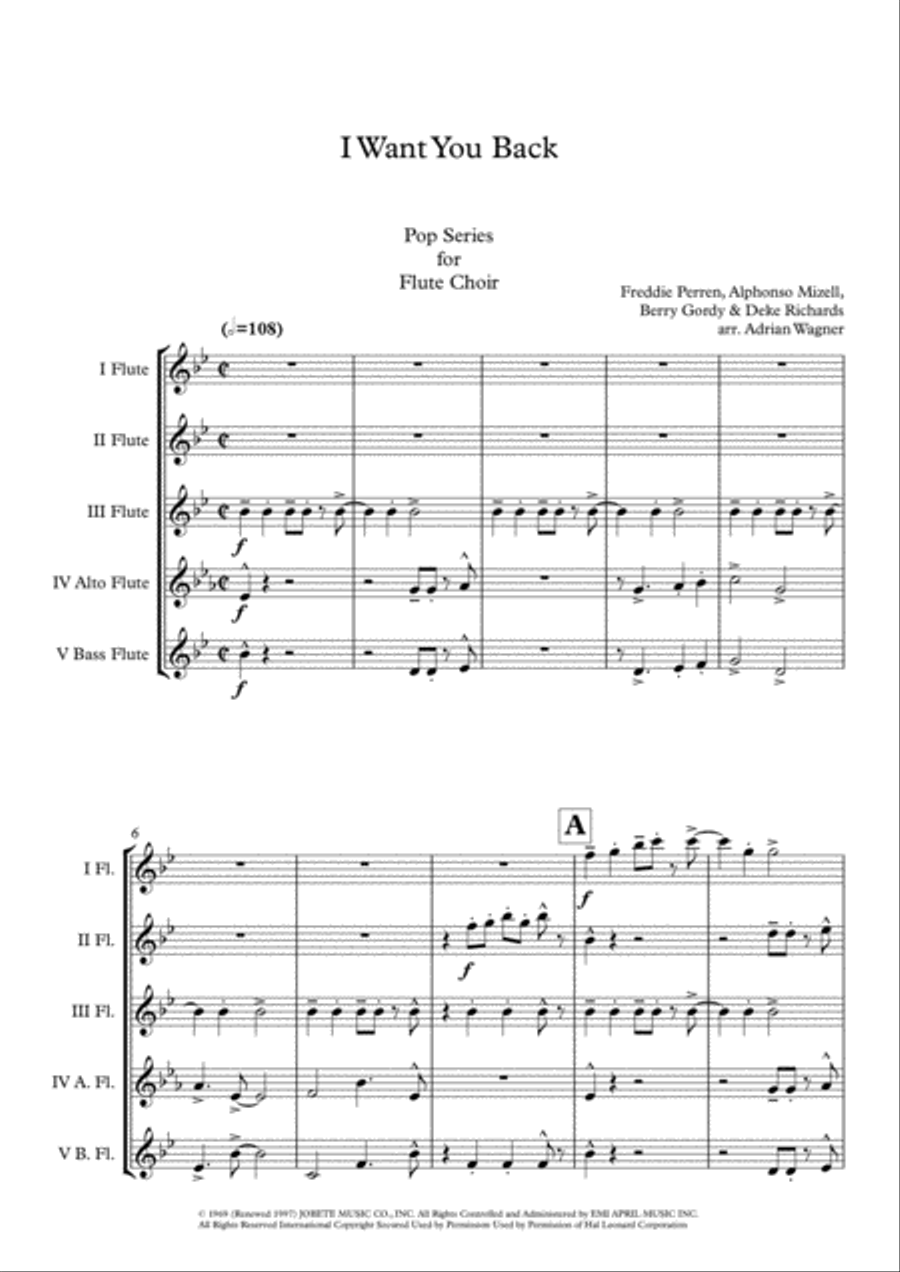 I Want You Back I Want You Back Flute Choir scores gallery preview page 3