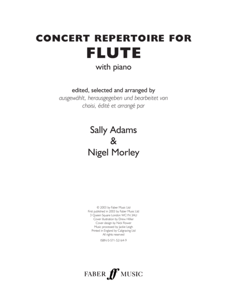 Concert Repertoire for Flute