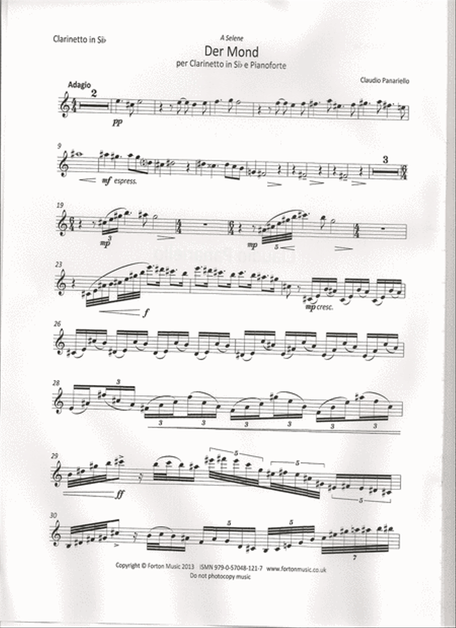 Der Mond Clarinet Solo scores gallery preview page 2