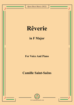 Book cover for Saint-Saëns-Rêverie in F Major,for Voice and Piano