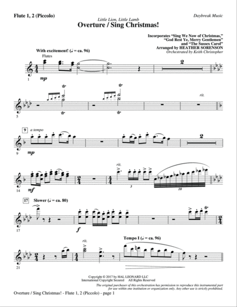 Little Lion, Little Lamb - Flute 1,2/Piccolo Choir scores gallery preview page 2
