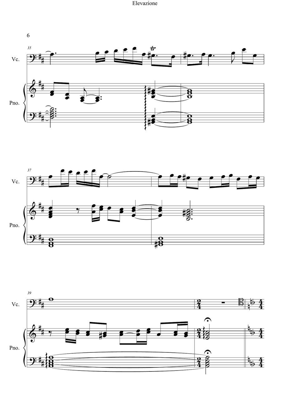 Elevazione- Adagio for Cello and Piano image number null