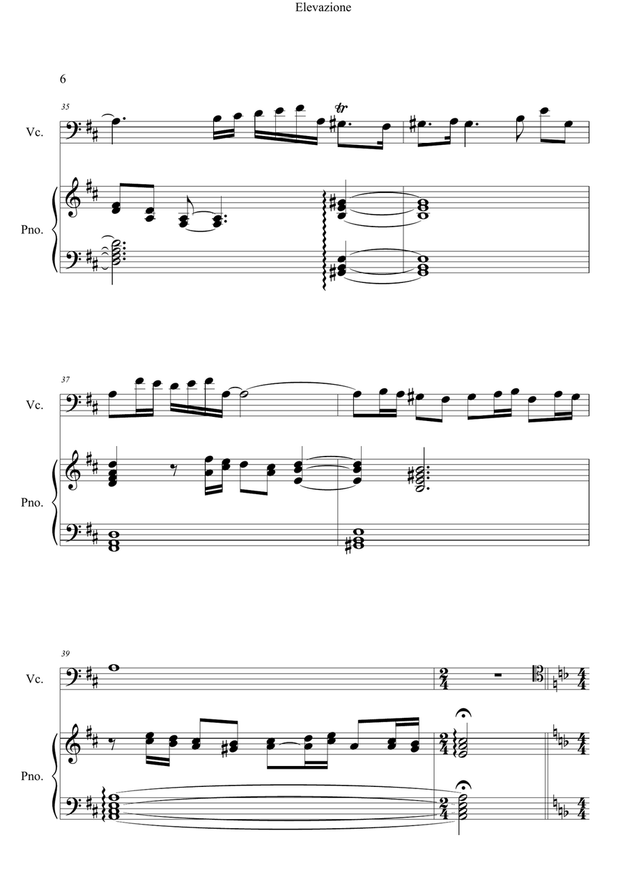 Elevazione- Adagio for Cello and Piano Elevazione- Adagio for Cello and Piano Piano scores gallery preview page 6