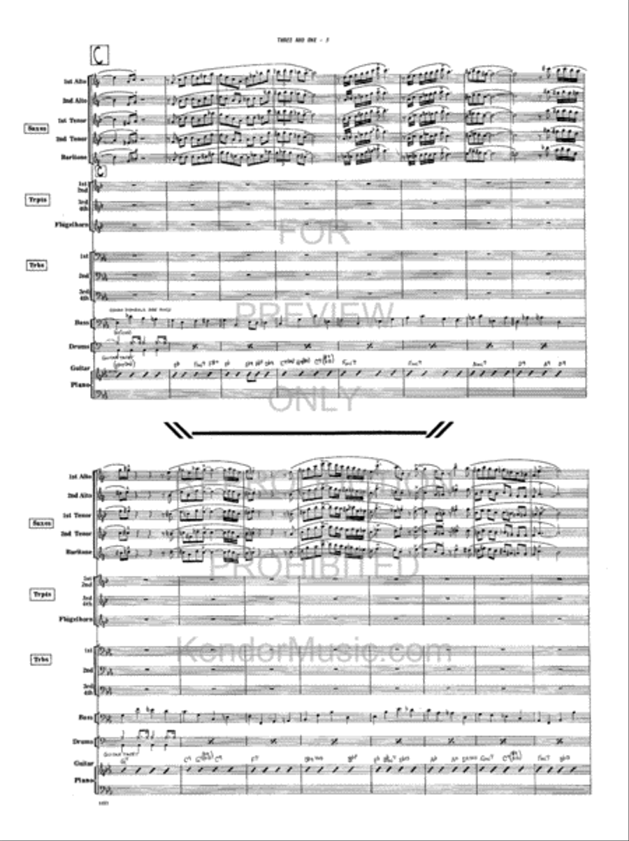 Three And One Jazz Ensemble scores gallery preview page 4