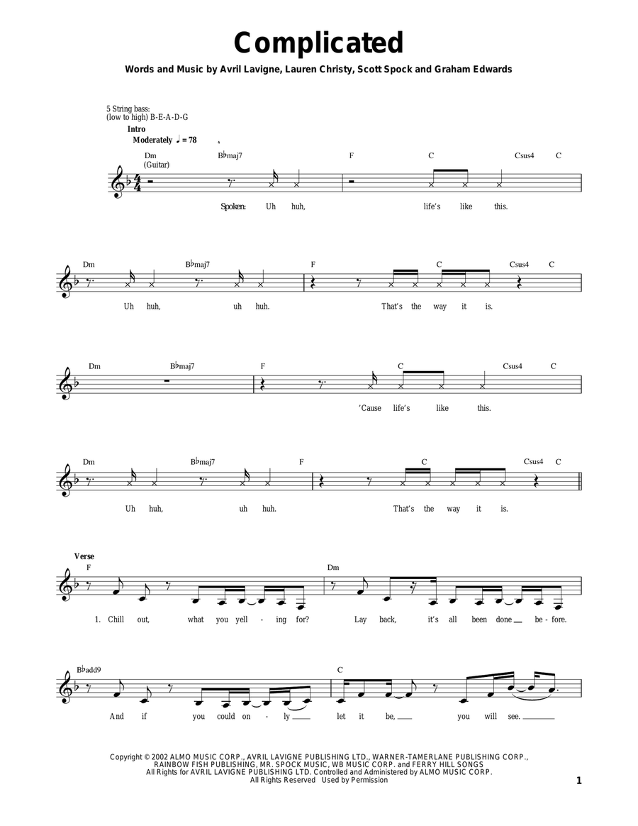 Complicated Acoustic Guitar scores gallery preview page 1