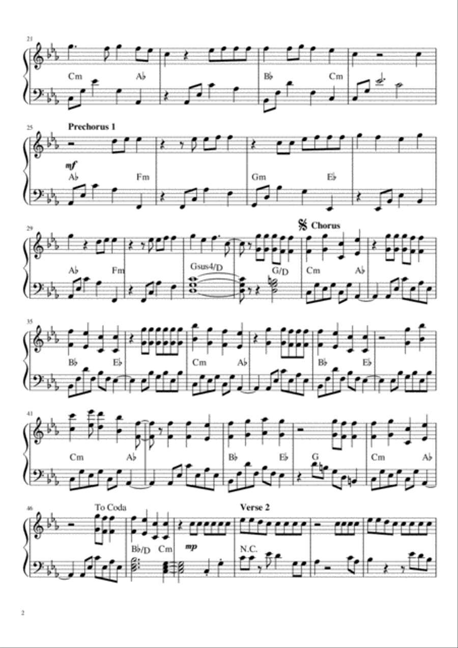 Nothing On You Voice scores gallery preview page 2