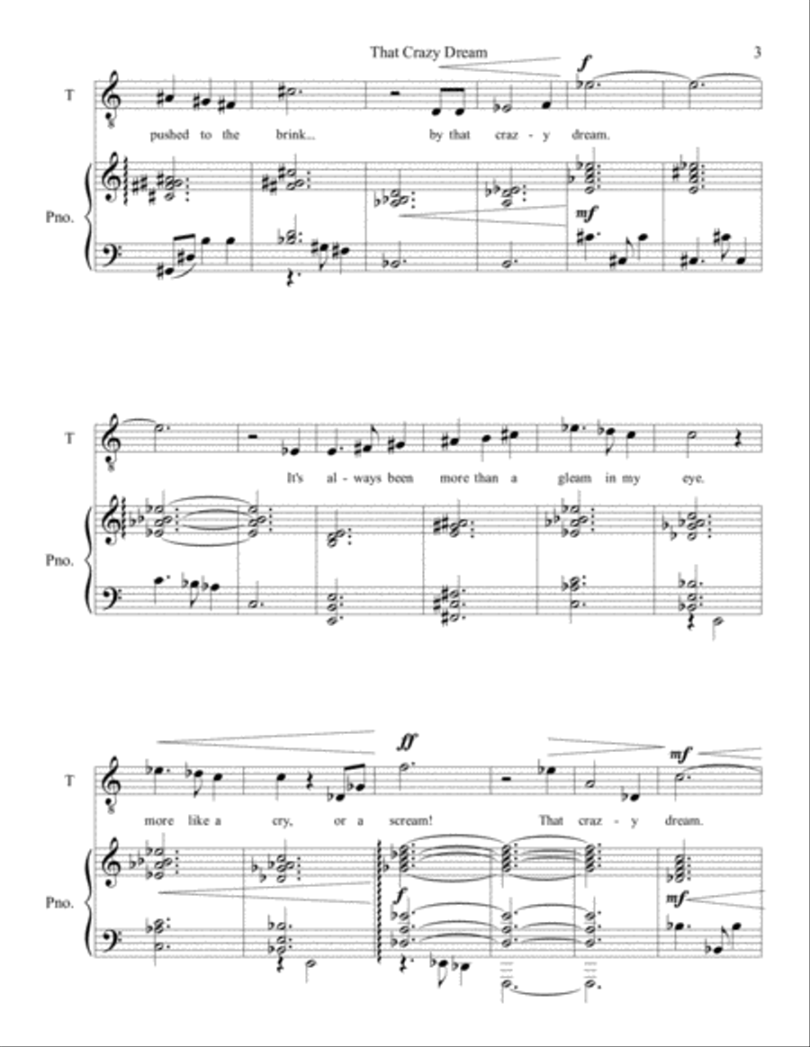 That Crazy Dream Tenor Voice scores gallery preview page 3