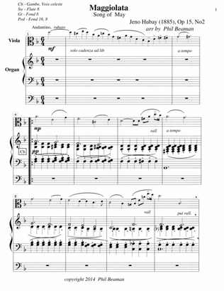 Maggiolata-Hubay-Viola/Organ