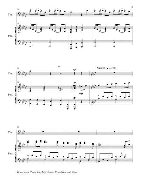 GOSPEL HYMN SUITE (For Trombone & Piano with Score & Trombone Part) image number null