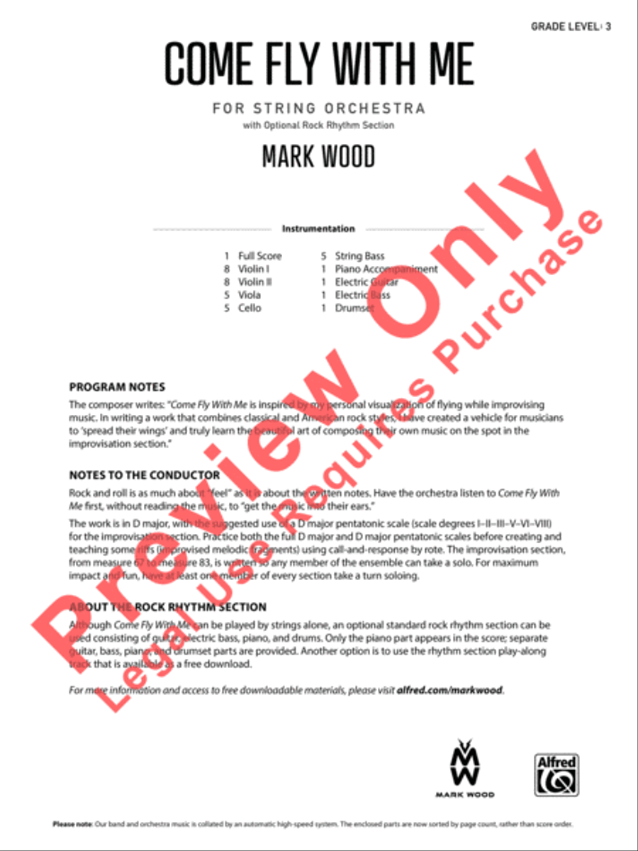 Come Fly With Me Come Fly With Me String Orchestra scores gallery preview page 2
