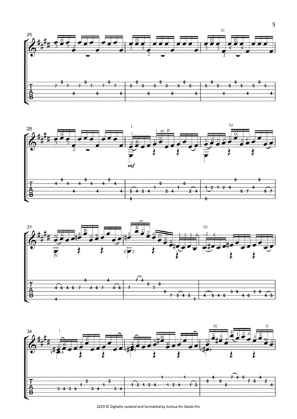 Prelude BWV 1006a John Williams' fingerings
