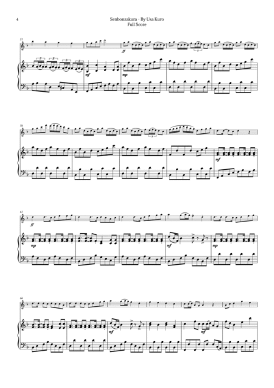 Senbonzakura Chamber Music scores gallery preview page 4