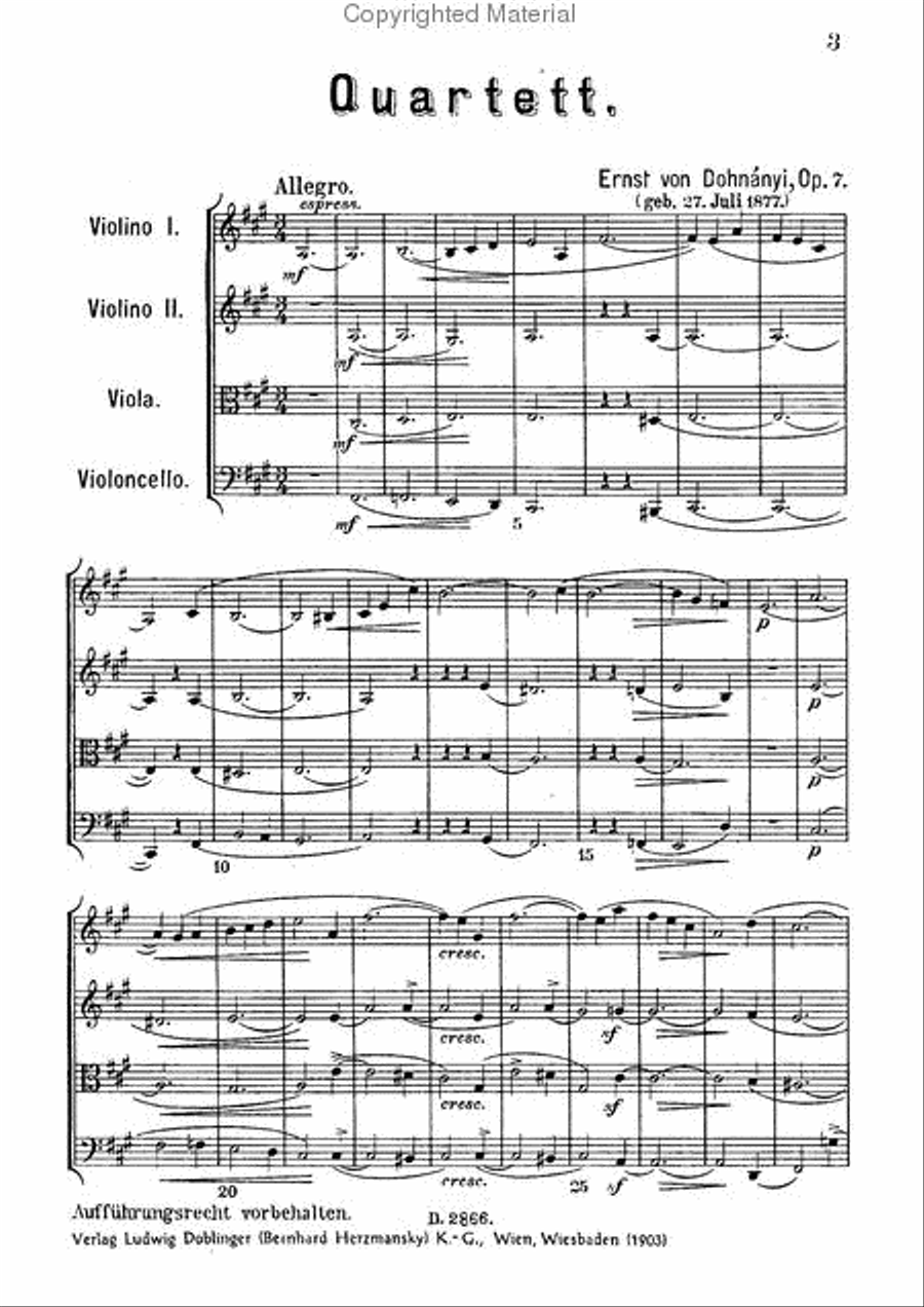 Streichquartett A-Dur String Quartet scores gallery preview page 2