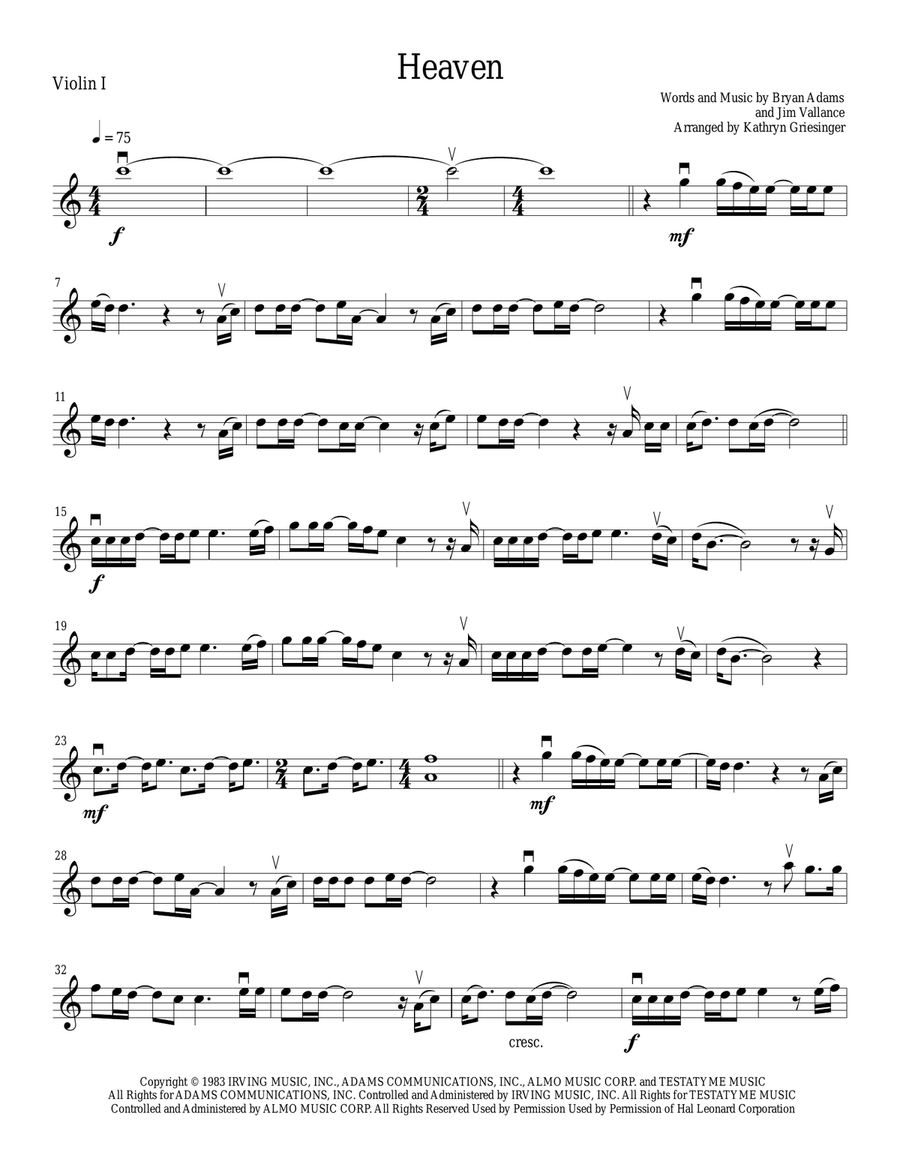 Heaven String Quartet scores gallery preview page 1