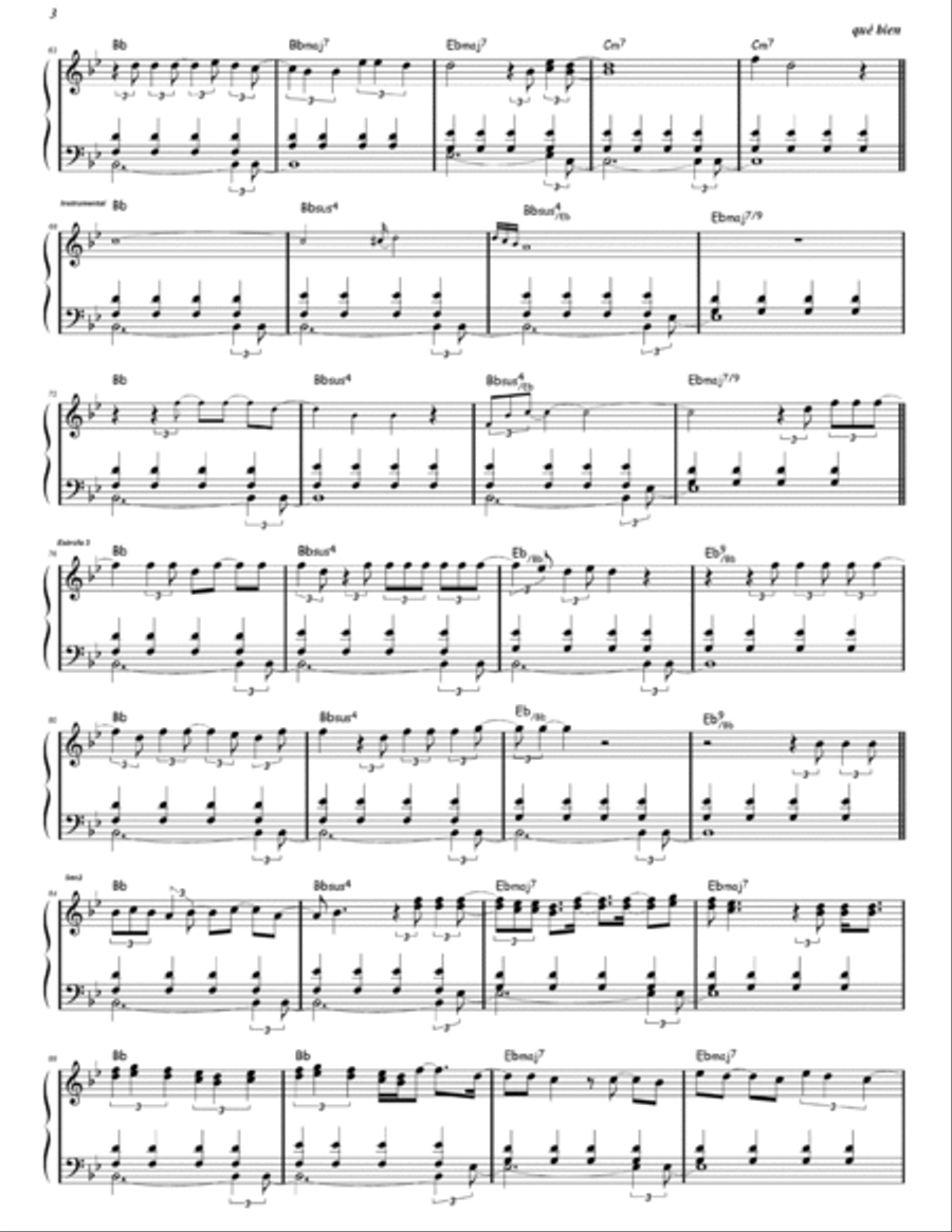 Que Bien Easy Piano scores gallery preview page 3