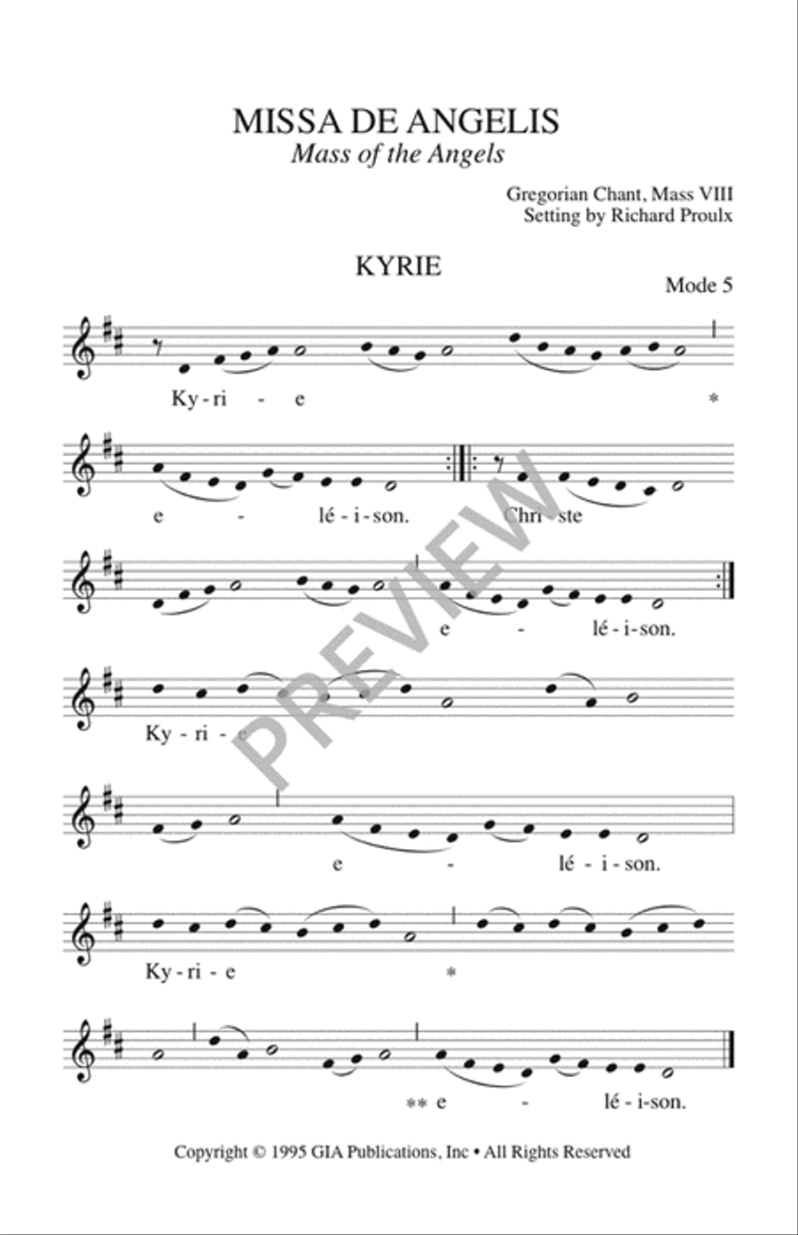 Missa de Angelis / Mass of the Angels - Assembly edition Unison Choir scores gallery preview page 2