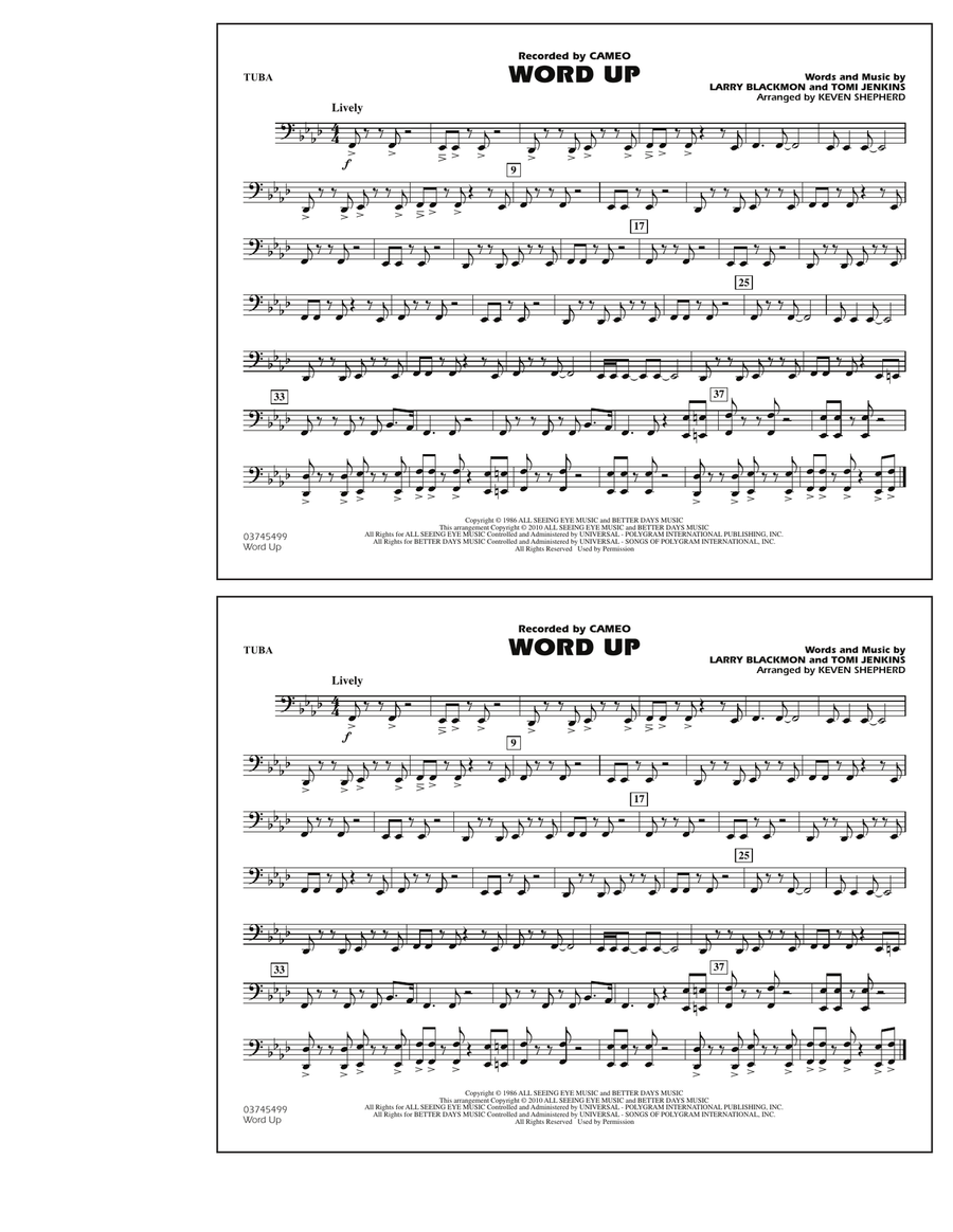 Word Up - Tuba Marching Band scores gallery preview page 1