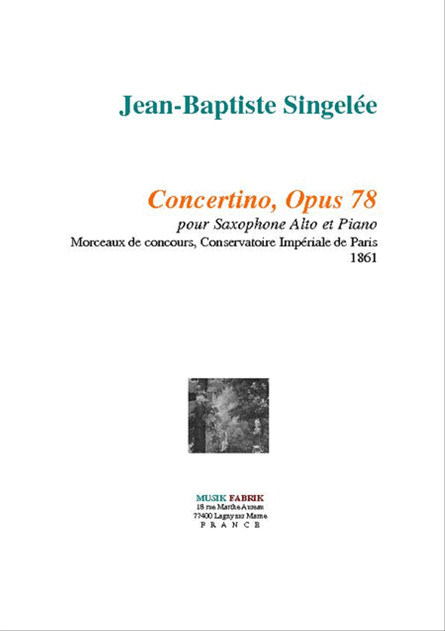 Concertino, Opus 78 Alto Saxophone scores gallery preview page 1
