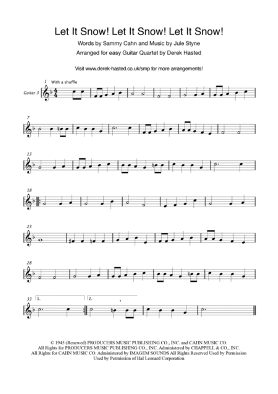 Let It Snow! Let It Snow! Let It Snow! Guitar Ensemble scores gallery preview page 5