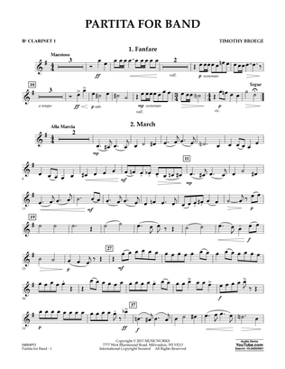 Partita for Band - Bb Clarinet 1