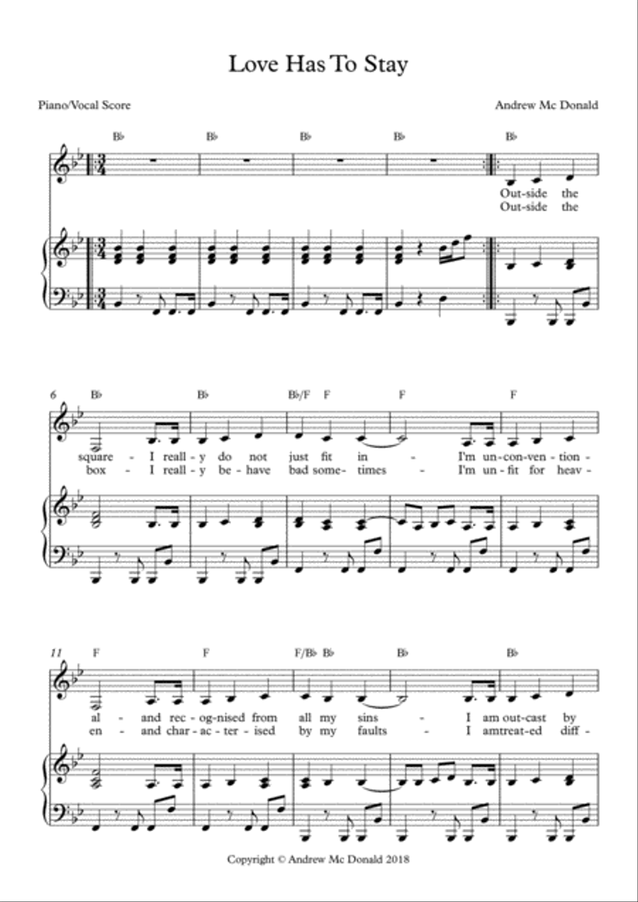 Love Has To Stay Voice scores gallery preview page 2