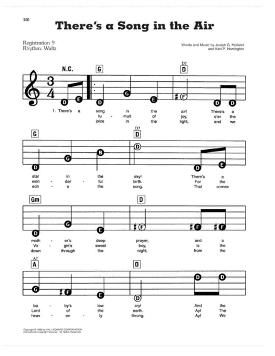 There's A Song In The Air Electronic Keyboard scores gallery preview page 1