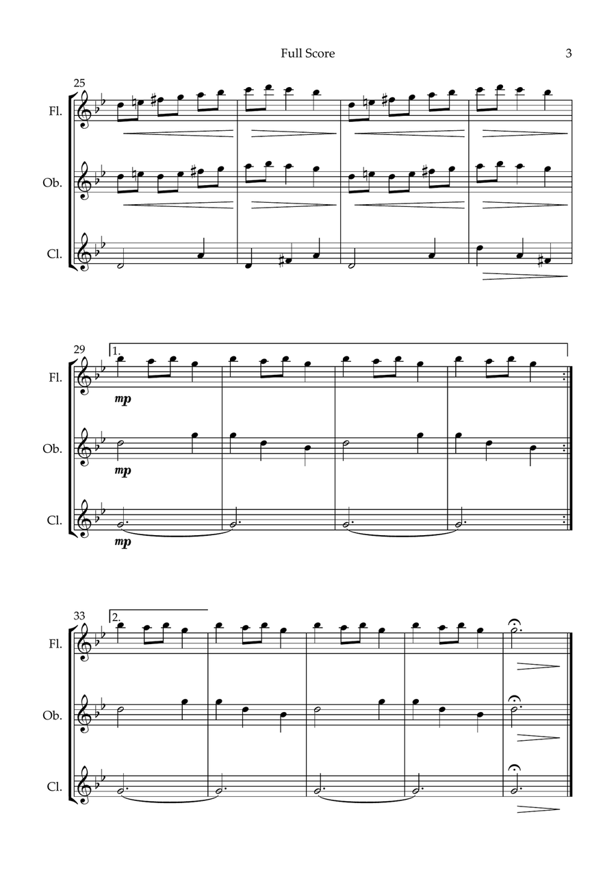 Carol of the Bells (Christmas Song) for Woodwind Trio Woodwind Trio scores gallery preview page 3