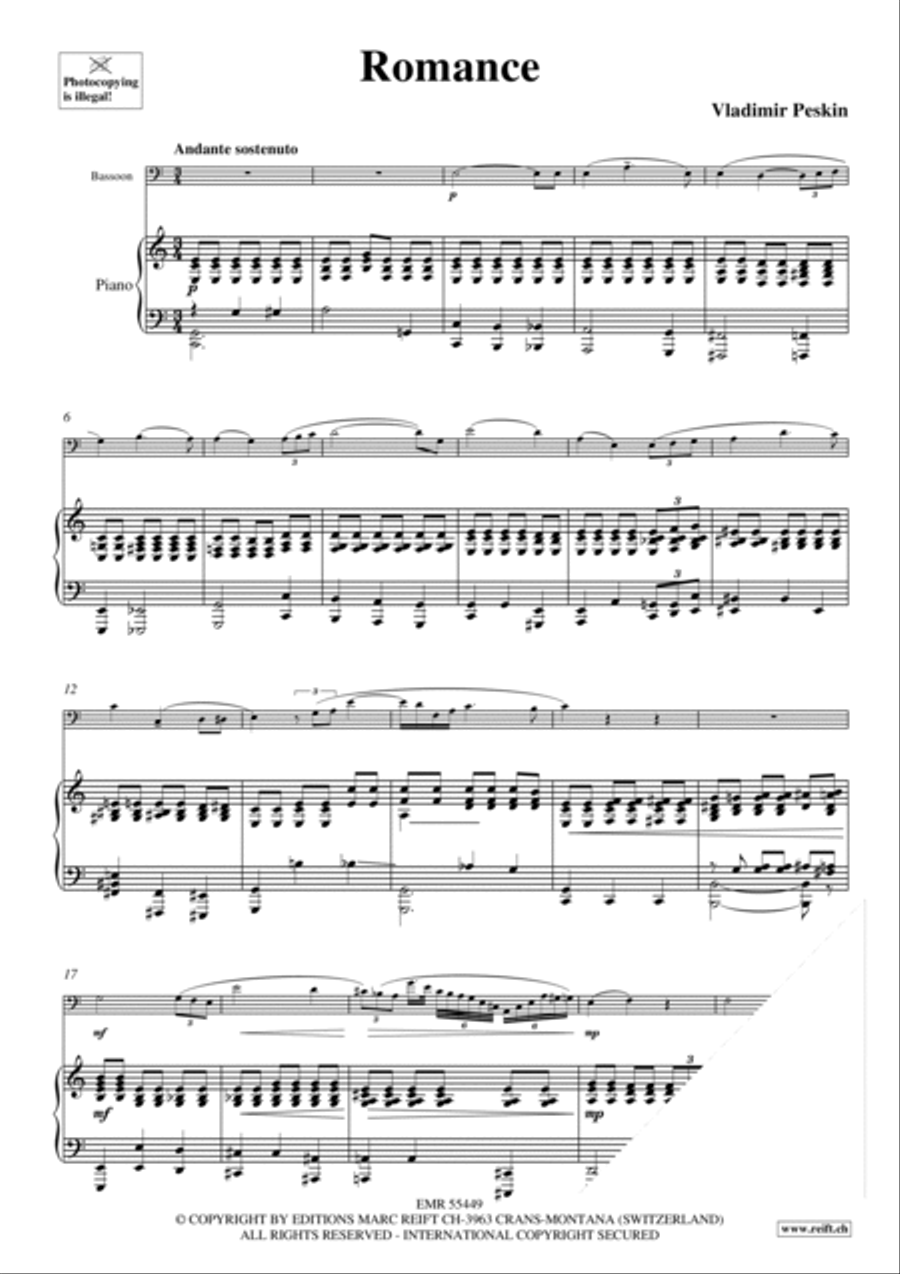 Romance Bassoon Solo scores gallery preview page 3