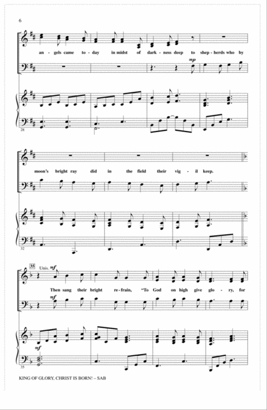 King Of Glory, Christ Is Born! 3-Part scores gallery preview page 5