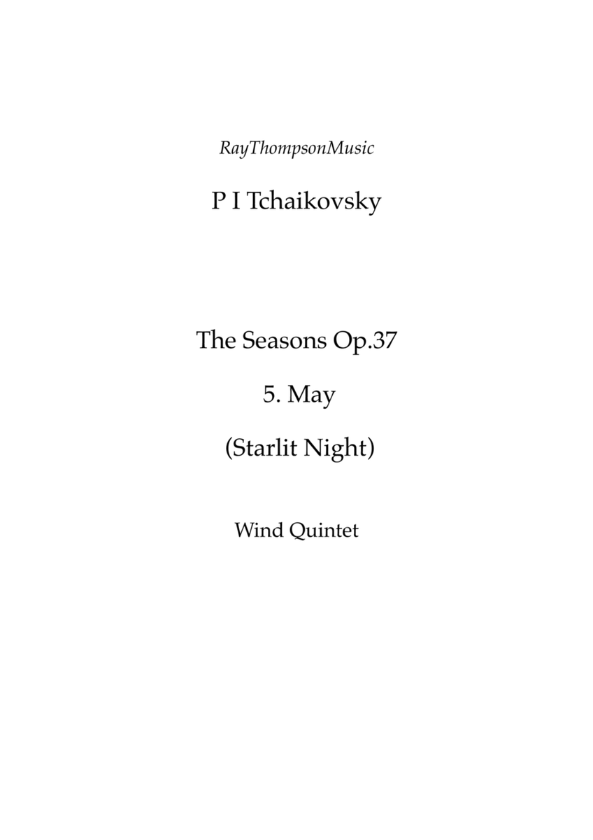Tchaikovsky: The Seasons Op.37a No.5 May (Starlit Night) - wind quintet image number null