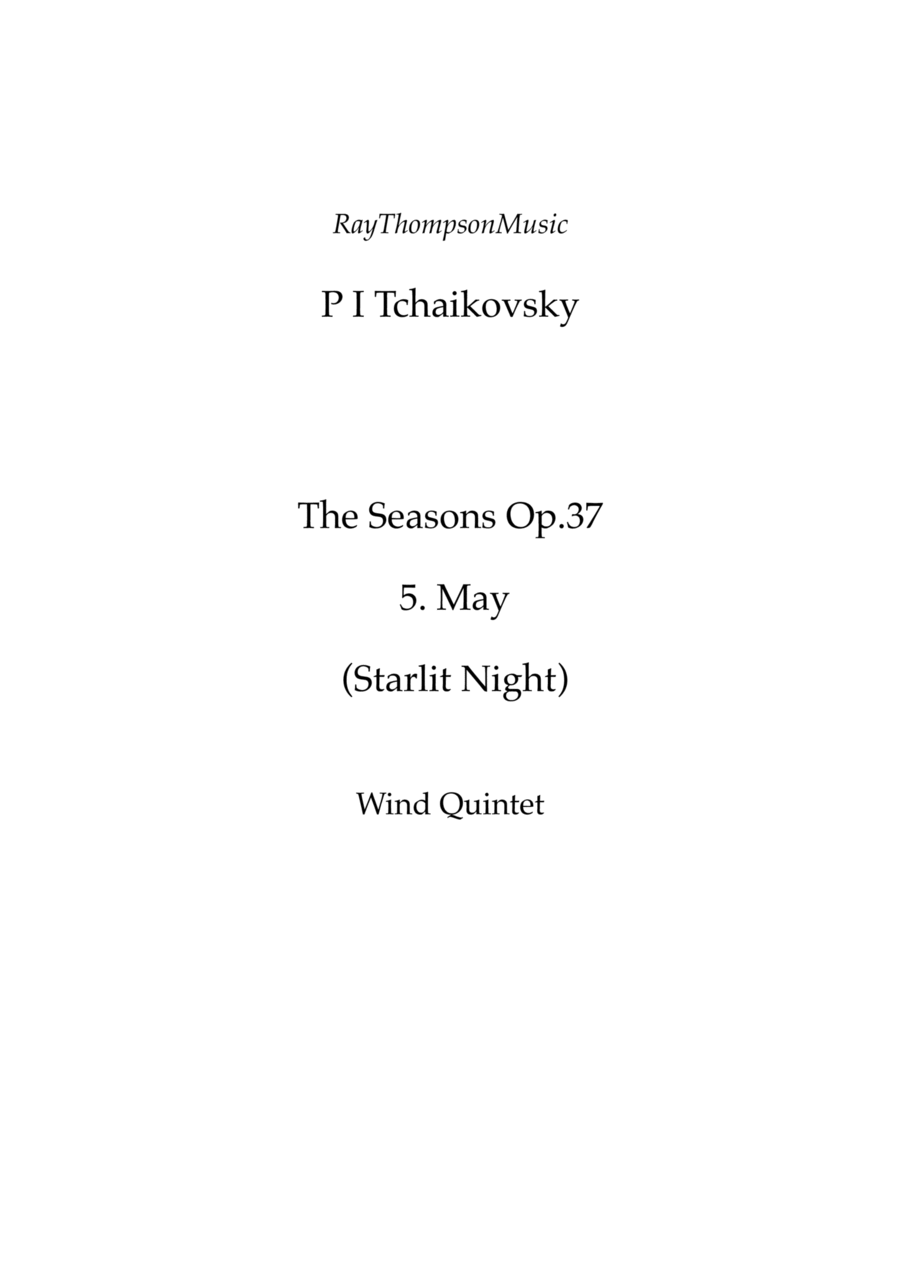 Tchaikovsky: The Seasons Op.37a No.5 May (Starlit Night) - wind quintet Woodwind Quintet scores gallery preview page 1