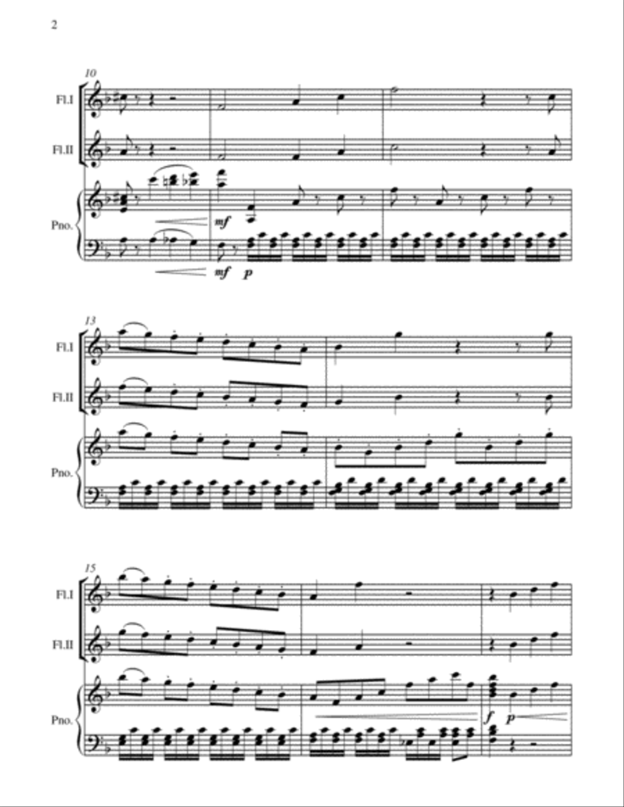 Queen of the Night - From the Magic Flute - 2 Flutes and Piano Flute Duet scores gallery preview page 5