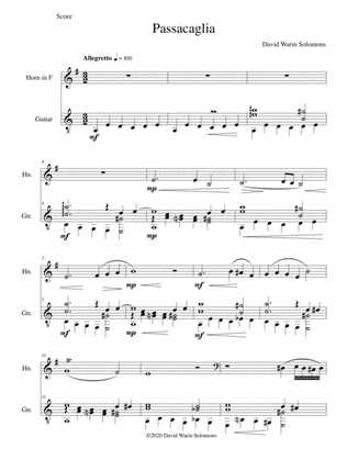 Passacaglia for horn and guitar