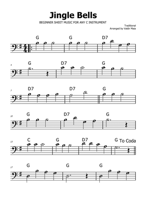 Jingle Bells - G Major (with note names)