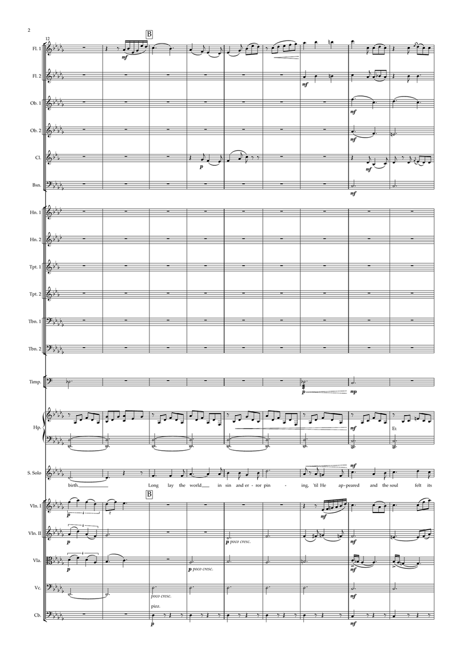 O Holy Night - for soprano solo, choir (SATB) and orchestra - A3/A4 version 4-Part scores gallery preview page 2