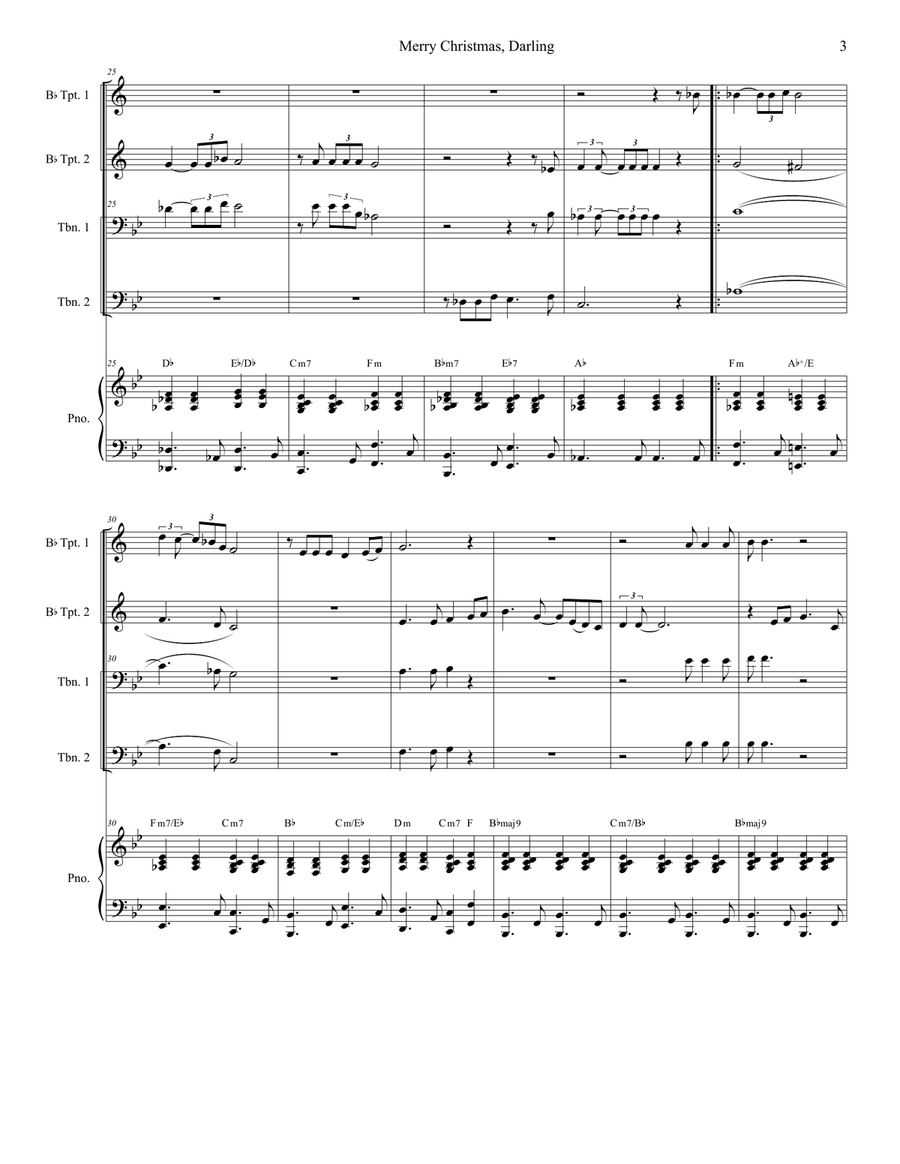 Merry Christmas, Darling Brass Ensemble scores gallery preview page 3