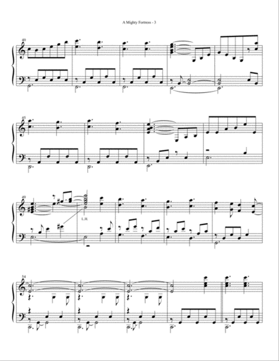 A Mighty Fortress - Piano Solo by Eric Carlson Piano Solo scores gallery preview page 3
