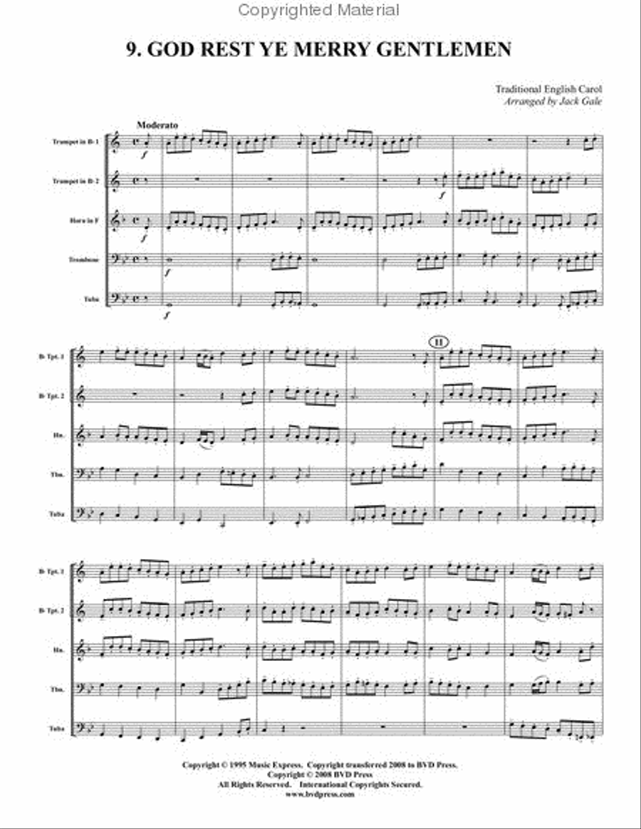 Twelve Christmas Carols Brass Quintet scores gallery preview page 10