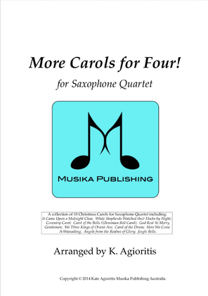 Book cover for More Carols for Four! - for Saxophone Quartet