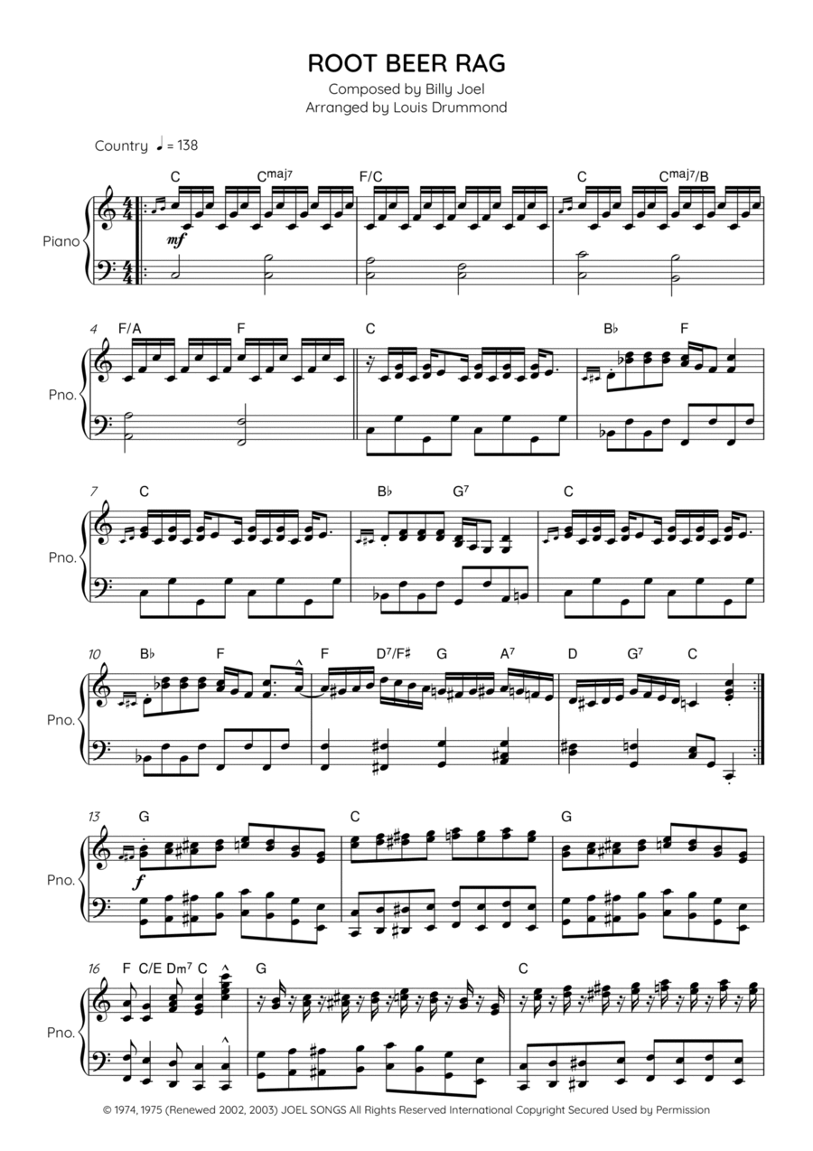 Root Beer Rag Root Beer Rag Piano Solo scores gallery preview page 1