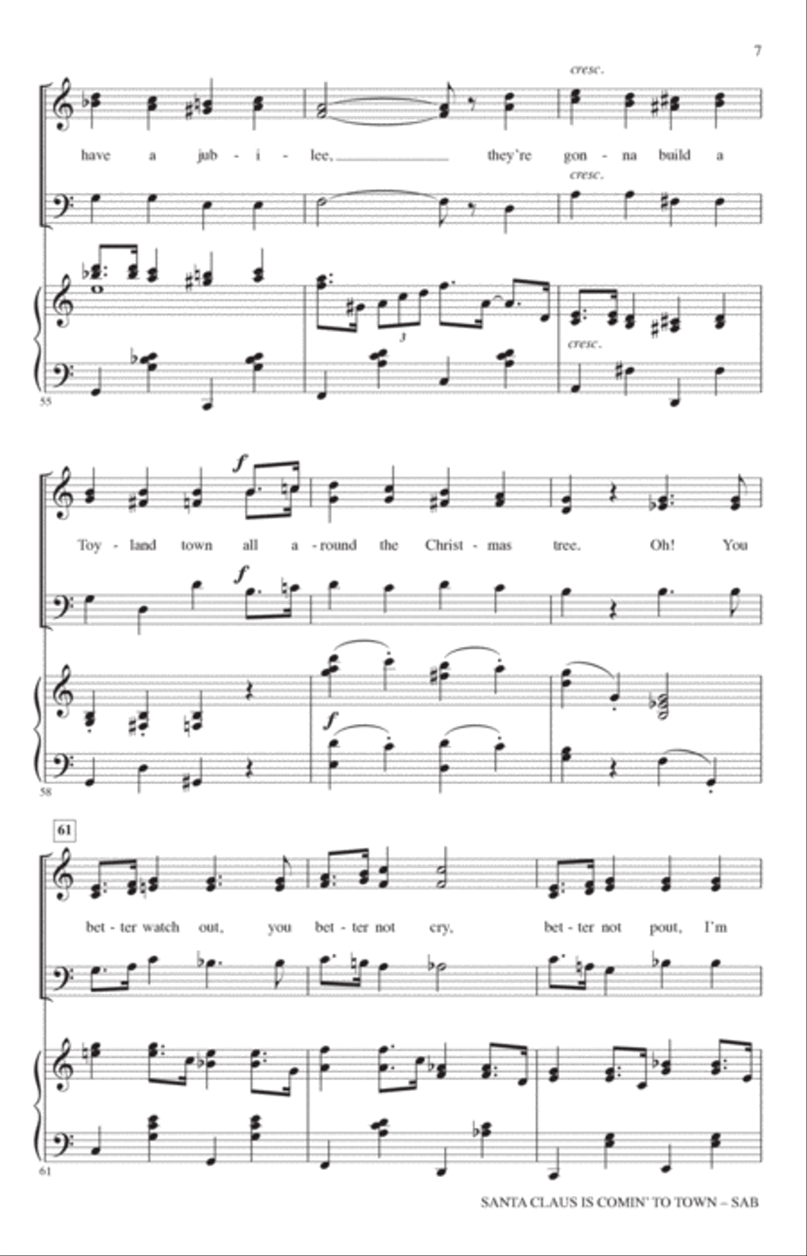 Santa Claus Is Comin' To Town (arr. John Leavitt) 3-Part scores gallery preview page 6