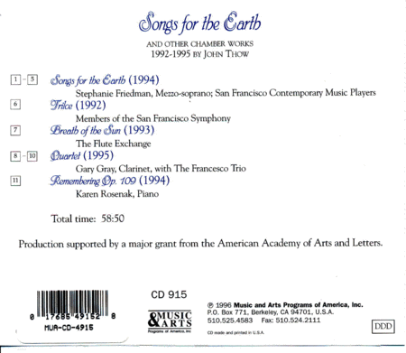 Songs for the Earth & Other Ch
