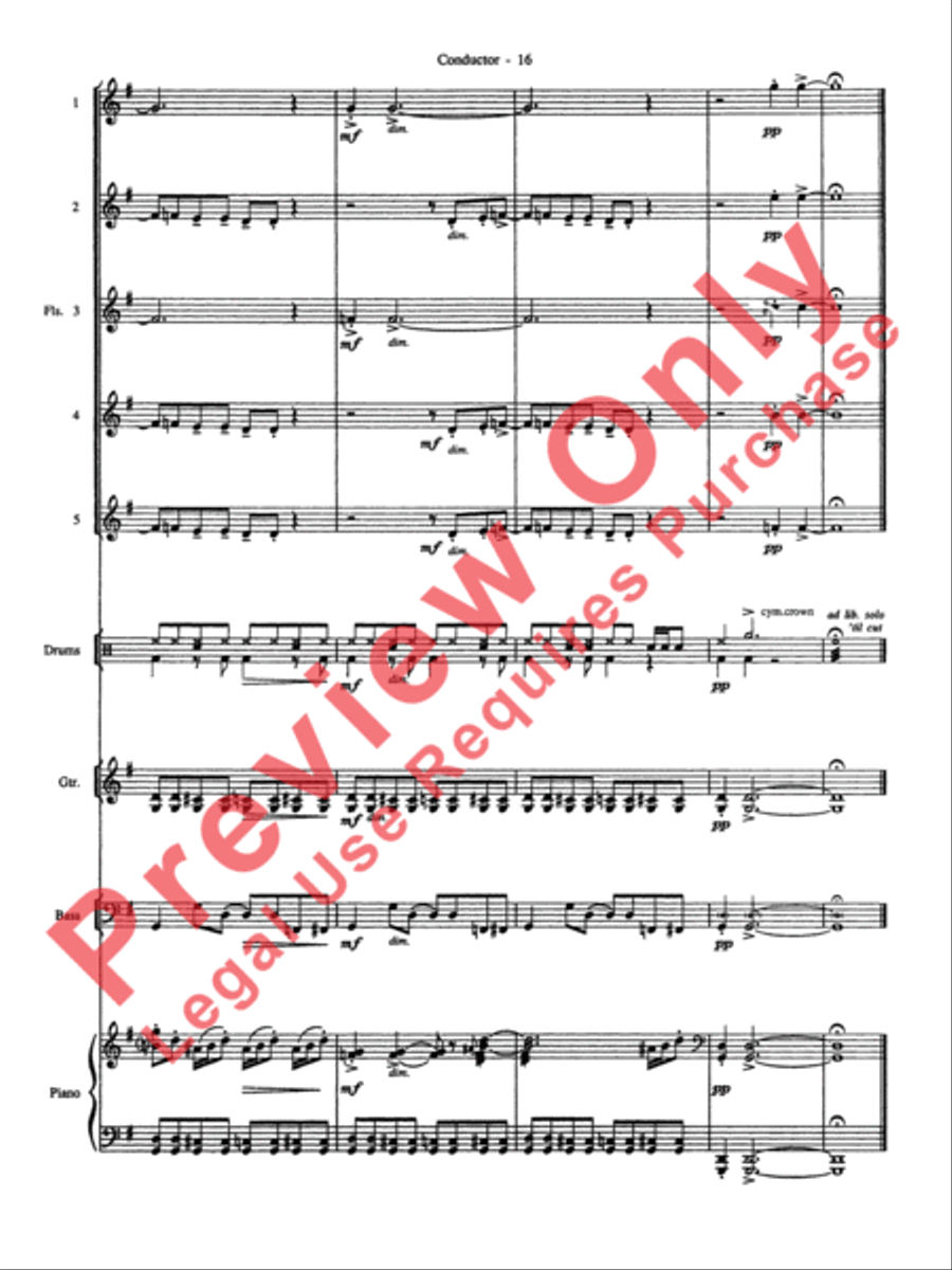 Batman Theme (from the Original TV Series) Flute Choir scores gallery preview page 17