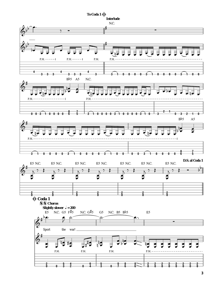War Ensemble Electric Guitar scores gallery preview page 3