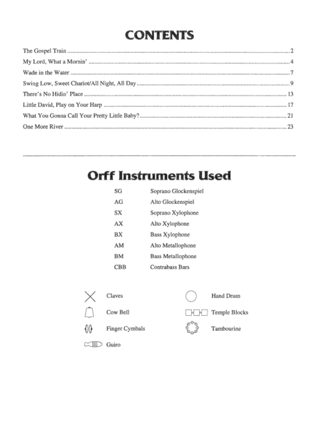 Orffestrations for Spirituals