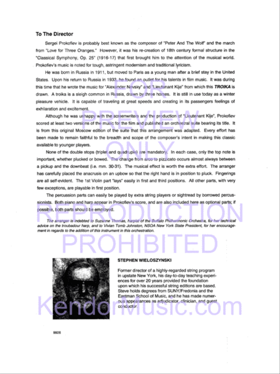 Troika (from Lt. Kije) String Orchestra scores gallery preview page 3