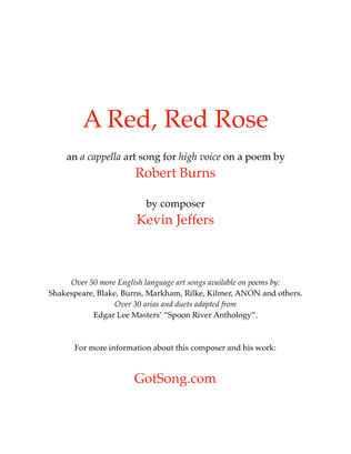Book cover for A Red, Red Rose...