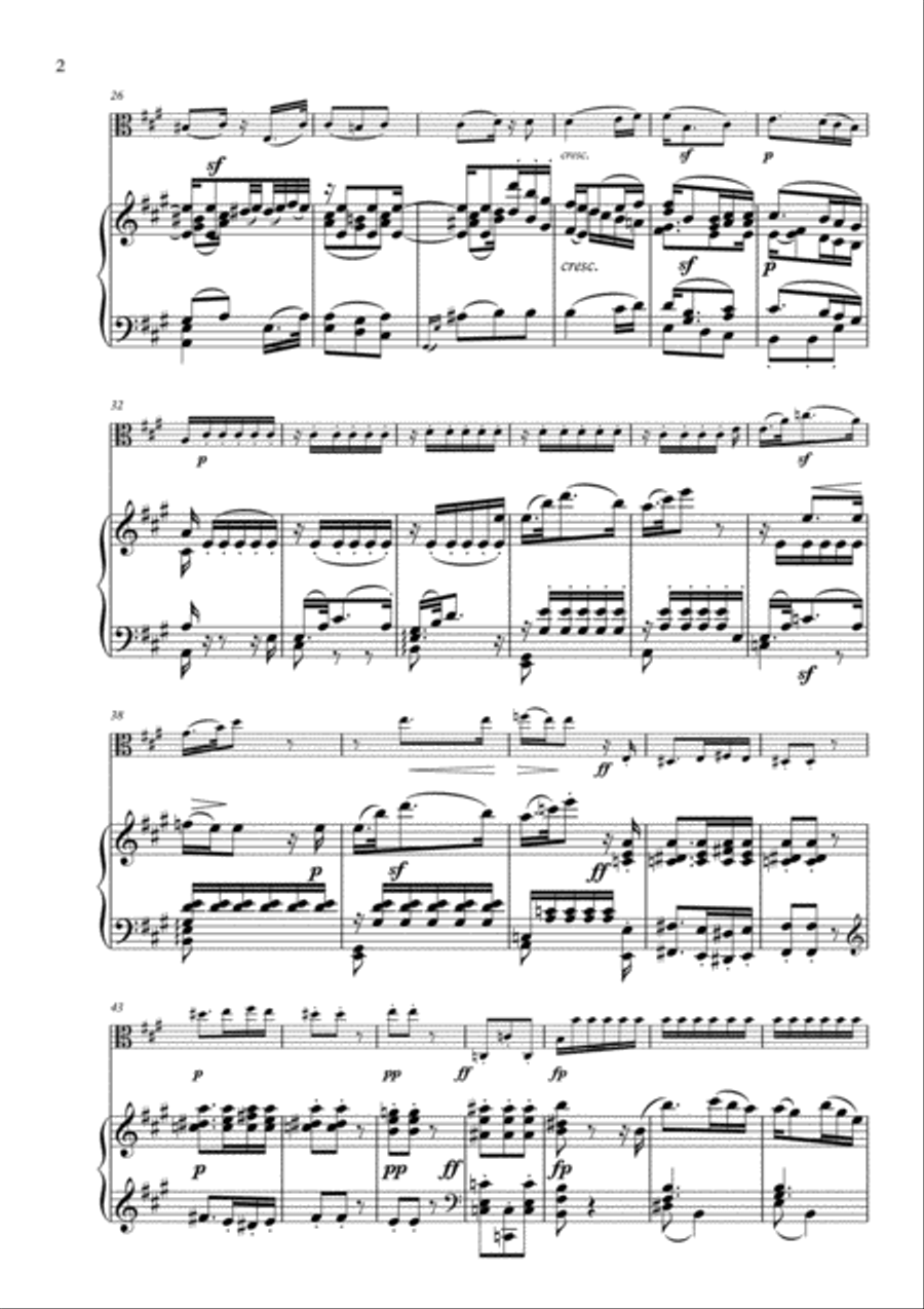 Beethoven - Larghetto for Viola and Piano Piano scores gallery preview page 2